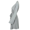Heather Grey - Side - Towel City Womens-Ladies Cotton Wrap Robe