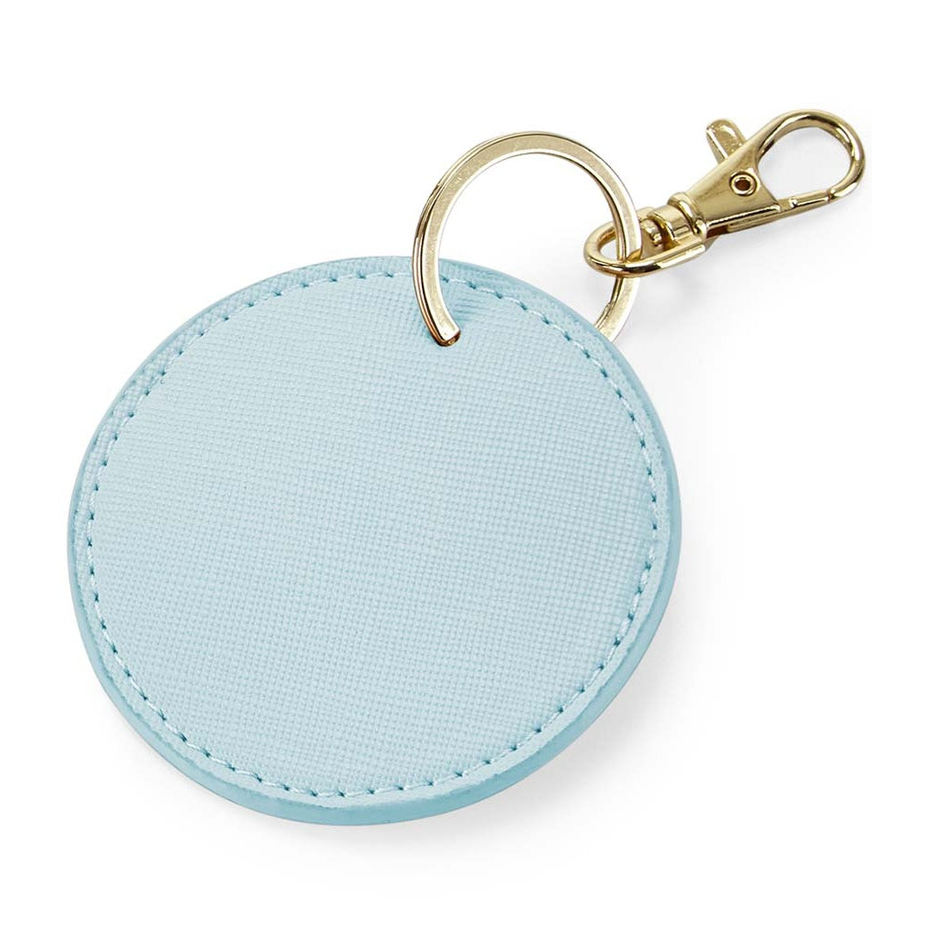 Soft Blue - Front - Bagbase Boutique Circular Key Clip