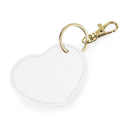 Soft White - Front - Bagbase Boutique Heart Key Clip