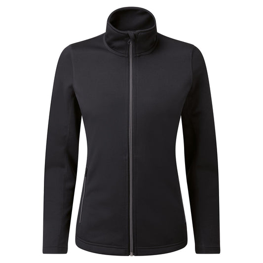 Black - Front - Premier Womens-Ladies Dyed Sweat Jacket