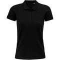 Black - Front - SOLS Womens-Ladies Planet Organic Polo Shirt