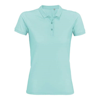 Arctic Blue - Front - SOLS Womens-Ladies Planet Organic Polo Shirt