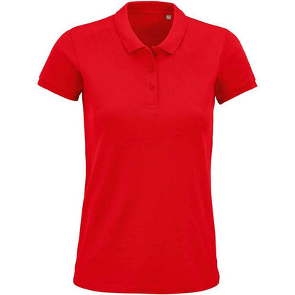 Red - Front - SOLS Womens-Ladies Planet Organic Polo Shirt