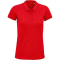 Red - Front - SOLS Womens-Ladies Planet Organic Polo Shirt