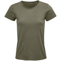 Khaki - Front - SOLS Womens-Ladies Crusader Organic T-Shirt