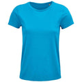 Aqua Blue - Front - SOLS Womens-Ladies Crusader Organic T-Shirt
