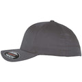 Dark Grey - Back - Flexfit Unisex Childrens-Kids Wooly Combed Baseball Cap