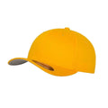Gold - Front - Flexfit Unisex Childrens-Kids Wooly Combed Baseball Cap