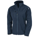 Navy - Front - Result Genuine Recycled Womens-Ladies Printable Three Layer Soft Shell Jacket