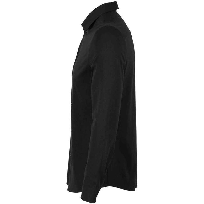 Deep Black - Back - NEOBLU Mens Balthazar Jersey Long-Sleeved Shirt