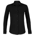 Deep Black - Front - NEOBLU Womens-Ladies Balthazar Jersey Long-Sleeved Shirt