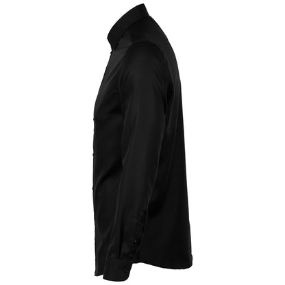 Deep Black - Lifestyle - NEOBLU Mens Blaise Micro Twill Long-Sleeved Formal Shirt