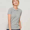 Grey - Back - SOLS Womens-Ladies Planet Marl Pique Organic Polo Shirt