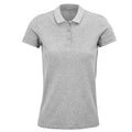 Grey - Front - SOLS Womens-Ladies Planet Marl Pique Organic Polo Shirt