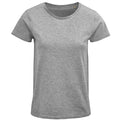 Grey - Front - SOLS Womens-Ladies Crusader Marl Organic T-Shirt