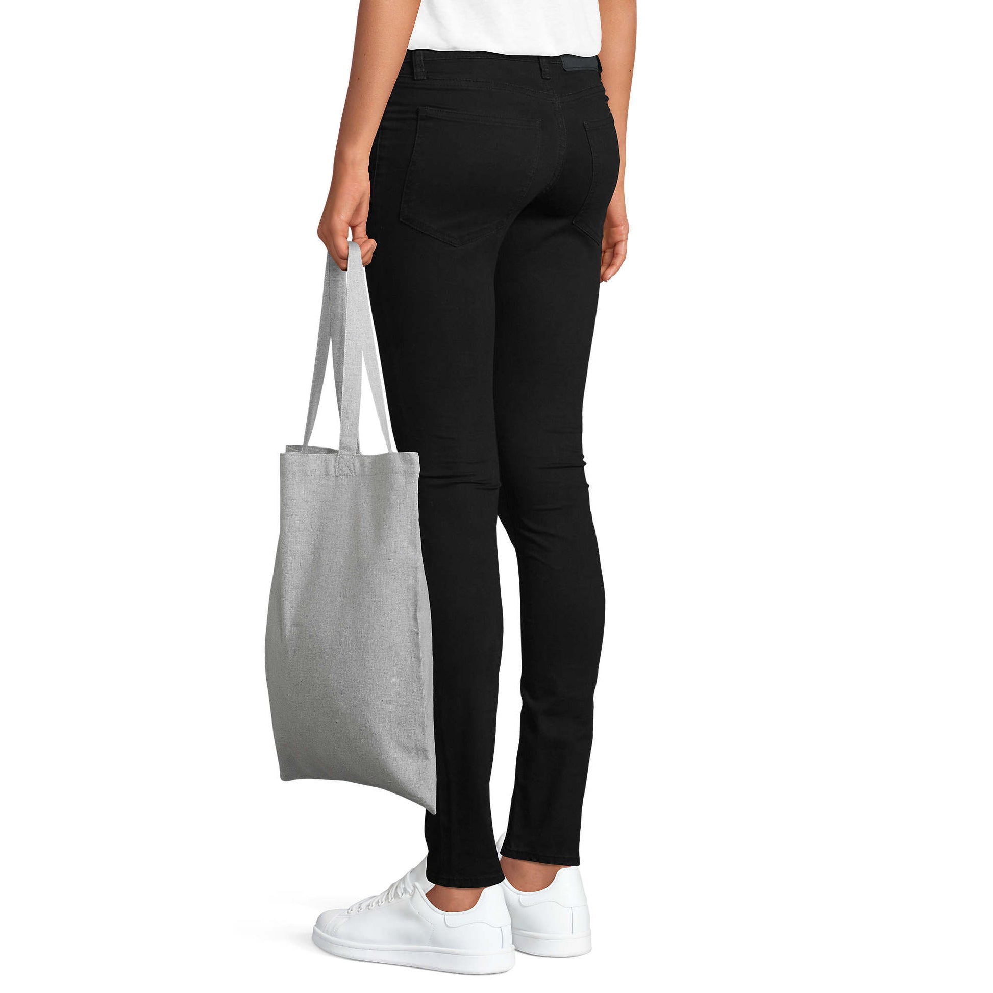 Grey - Side - SOLS Awake Marl Recycled Tote Bag