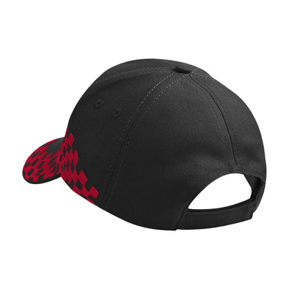 Black-Classic Red - Back - Beechfield Unisex Adult Grand Prix Baseball Cap