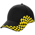 Black-Yellow - Front - Beechfield Unisex Adult Grand Prix Baseball Cap