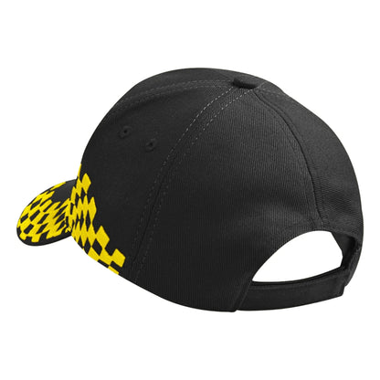 Black-Yellow - Back - Beechfield Unisex Adult Grand Prix Baseball Cap