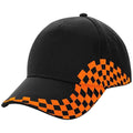Black-Orange - Front - Beechfield Unisex Adult Grand Prix Baseball Cap