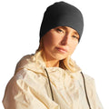 Black - Side - Beechfield Merino Wool Beanie