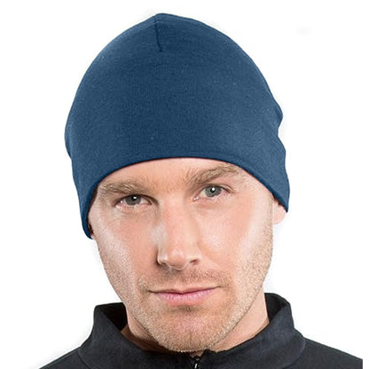 Steel Blue - Back - Beechfield Merino Wool Beanie