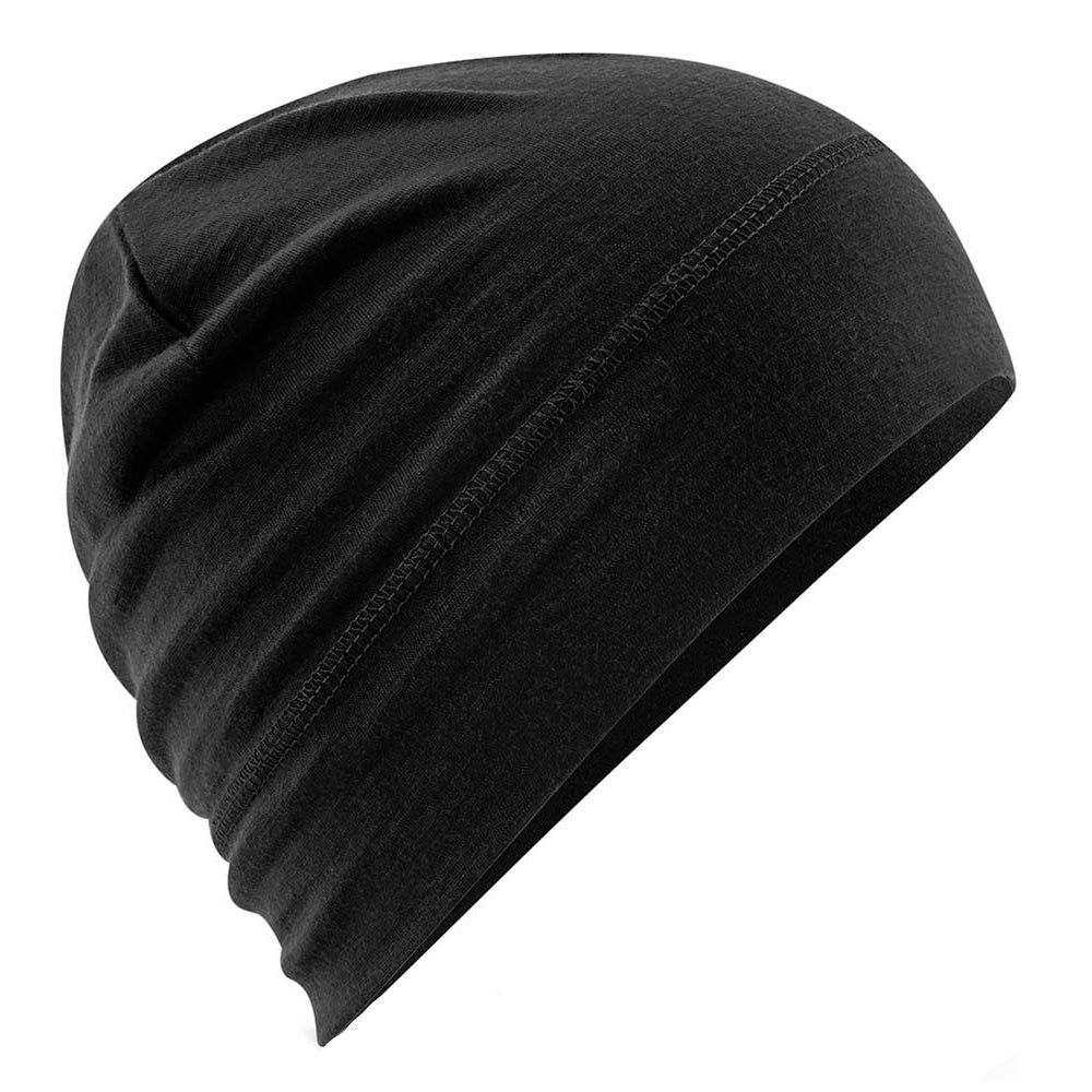 Black - Front - Beechfield Merino Wool Beanie