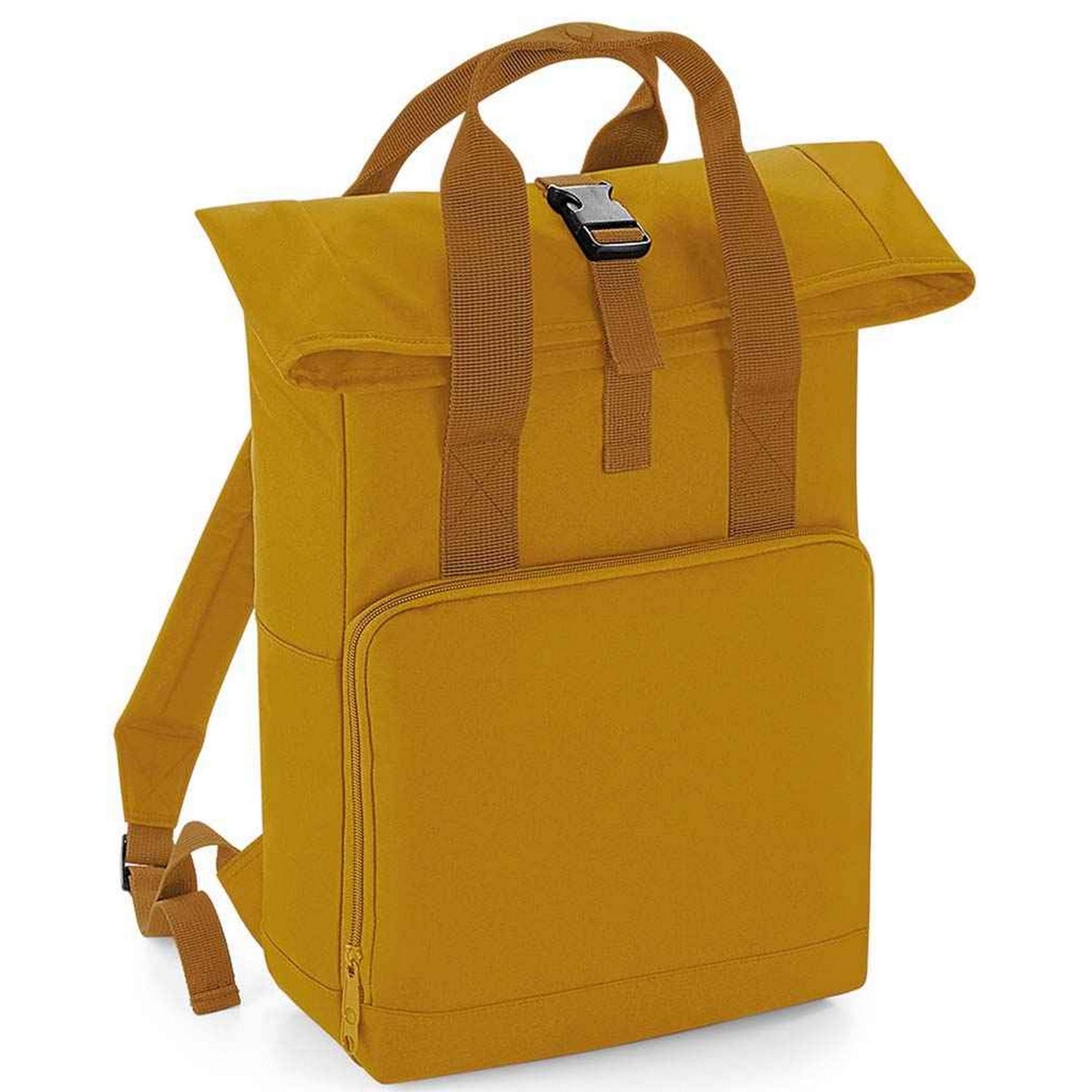 Mustard - Back - Bagbase Unisex Adult Roll Top Twin Handle Backpack