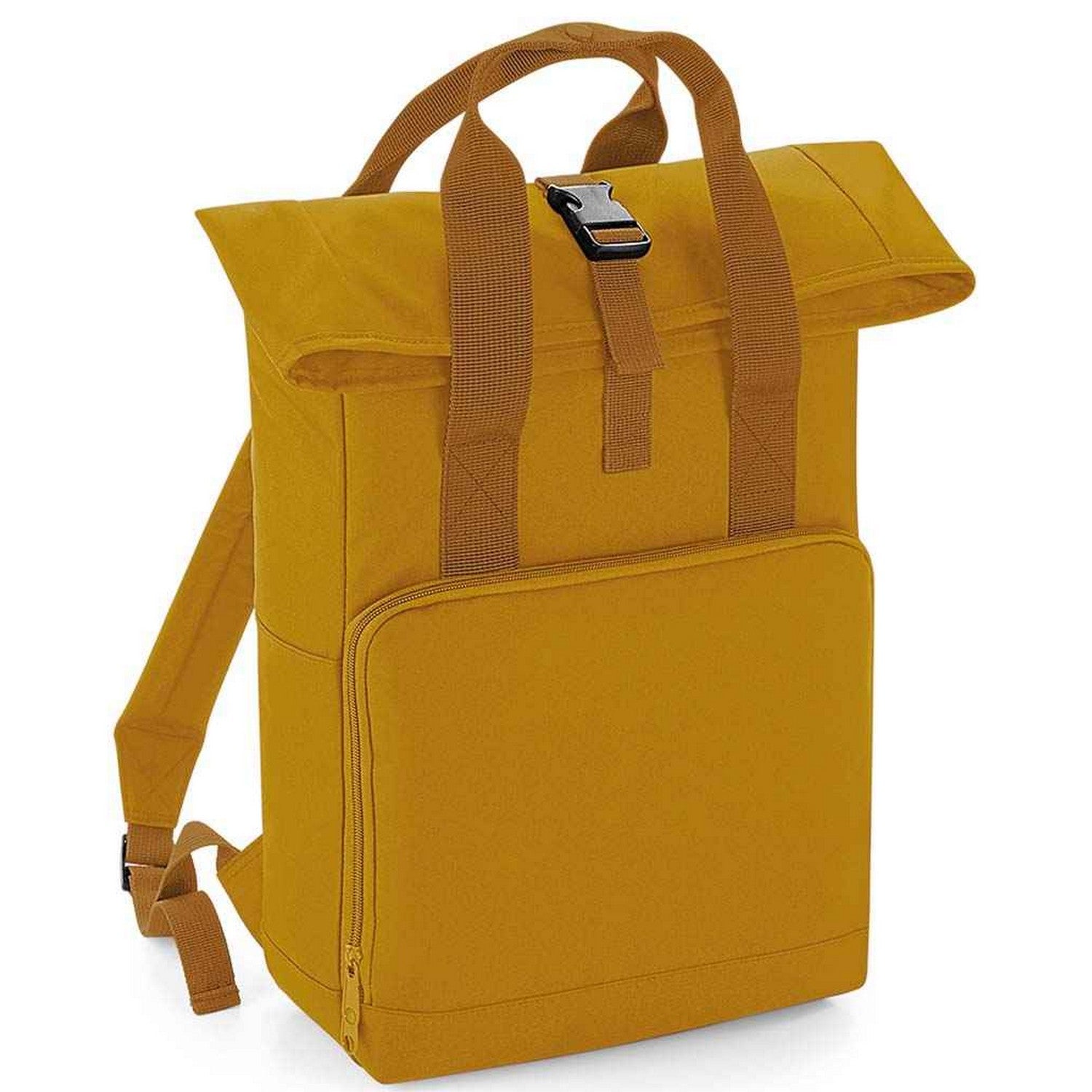 Mustard - Back - Bagbase Unisex Adult Roll Top Twin Handle Backpack