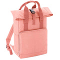 Blush Pink - Front - Bagbase Unisex Adult Roll Top Twin Handle Backpack