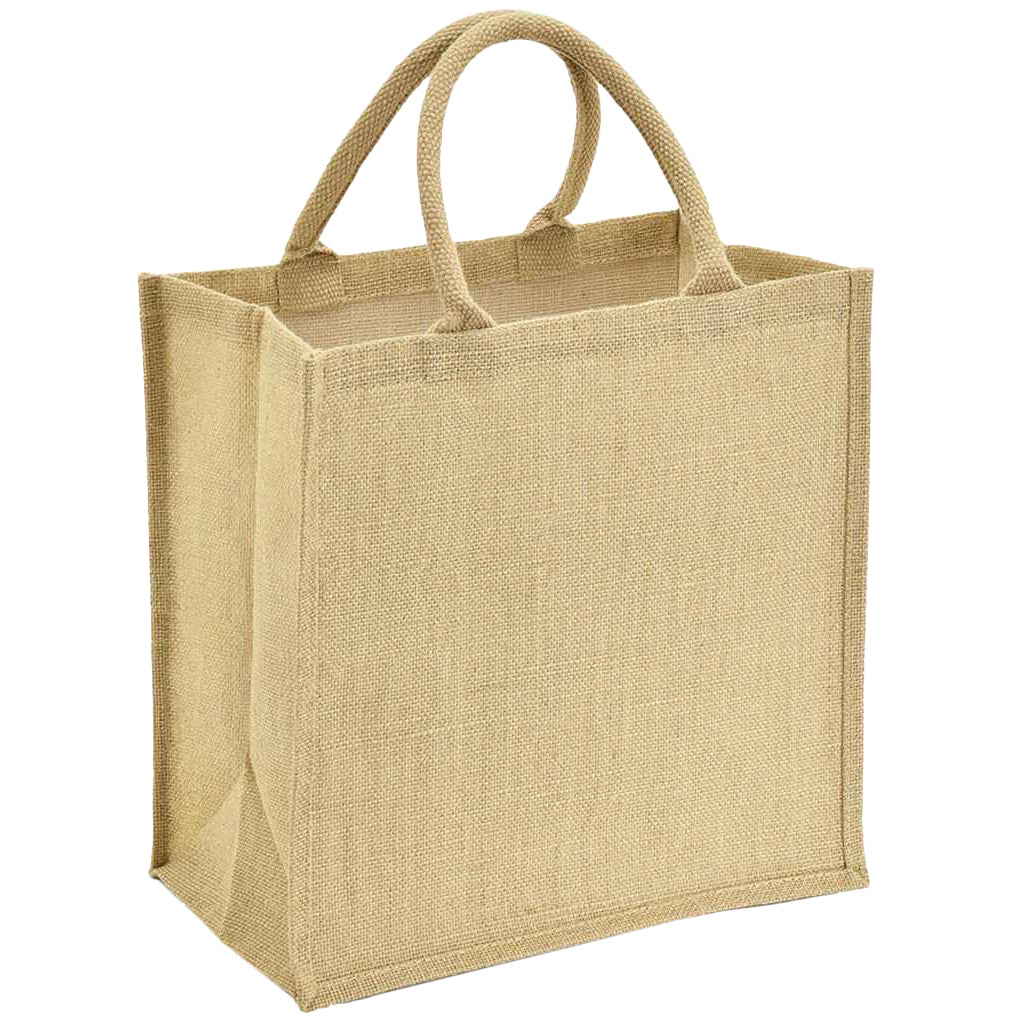 Natural - Front - Brand Lab Laminate Jute Tote Bag