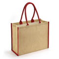 Natural-Red - Front - Brand Lab Tipped Jute Shopper