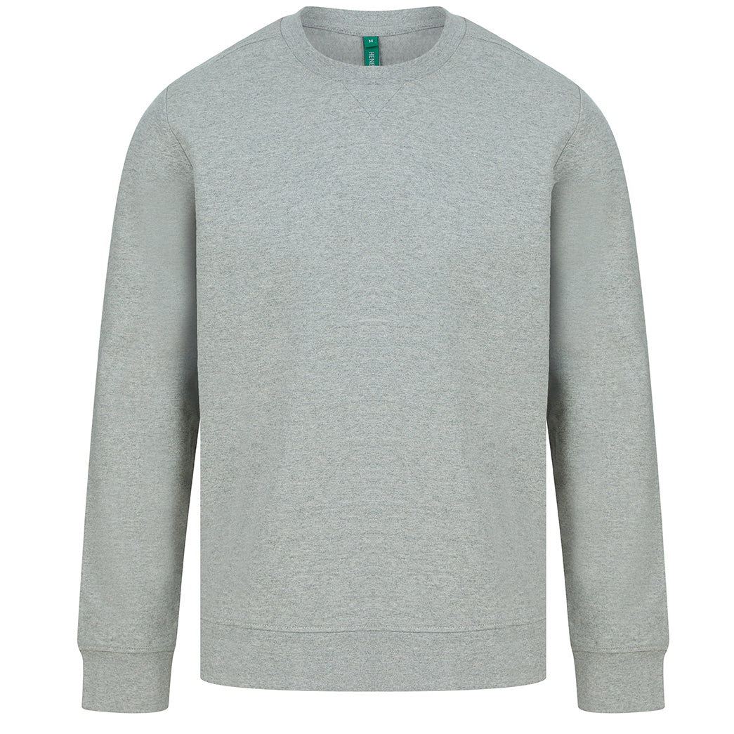 Heather Grey - Front - Henbury Unisex Adult Sustainable Sweatshirt