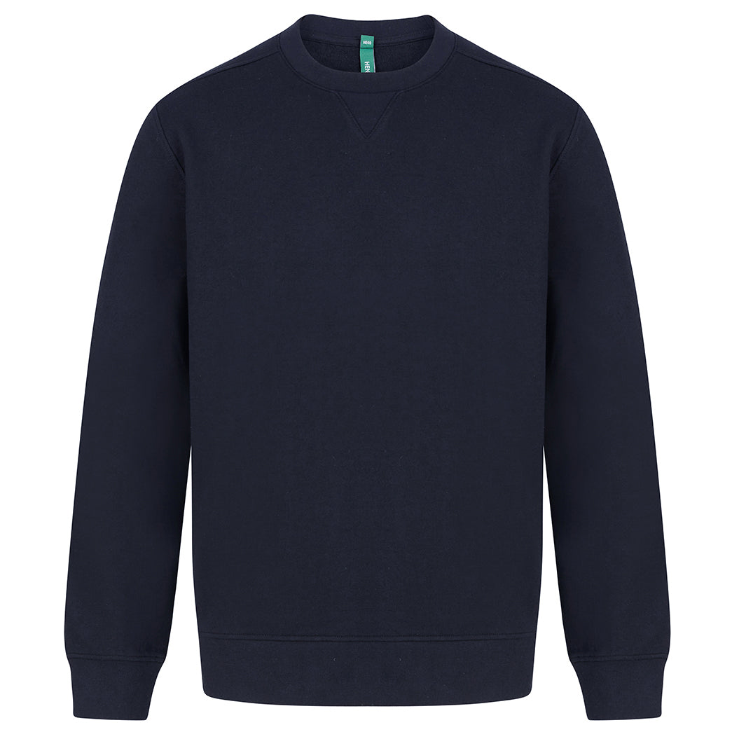 Navy - Front - Henbury Unisex Adult Sustainable Sweatshirt