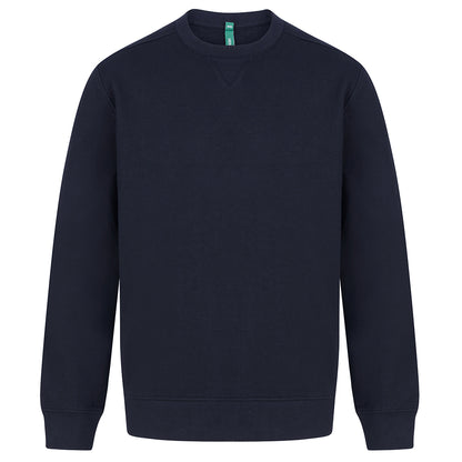 Navy - Front - Henbury Unisex Adult Sustainable Sweatshirt