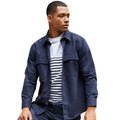 Navy - Back - Front Row Mens Cotton Drill Overshirt
