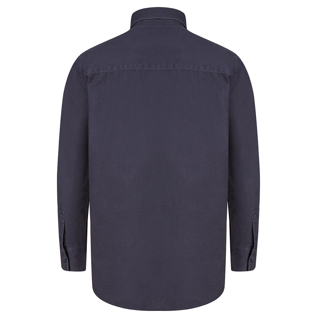 Navy - Side - Front Row Mens Cotton Drill Overshirt