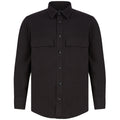 Black - Front - Front Row Mens Cotton Drill Overshirt