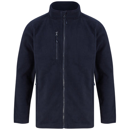 Navy - Front - Henbury Unisex Adult Recycled Polyester Fleece Jacket