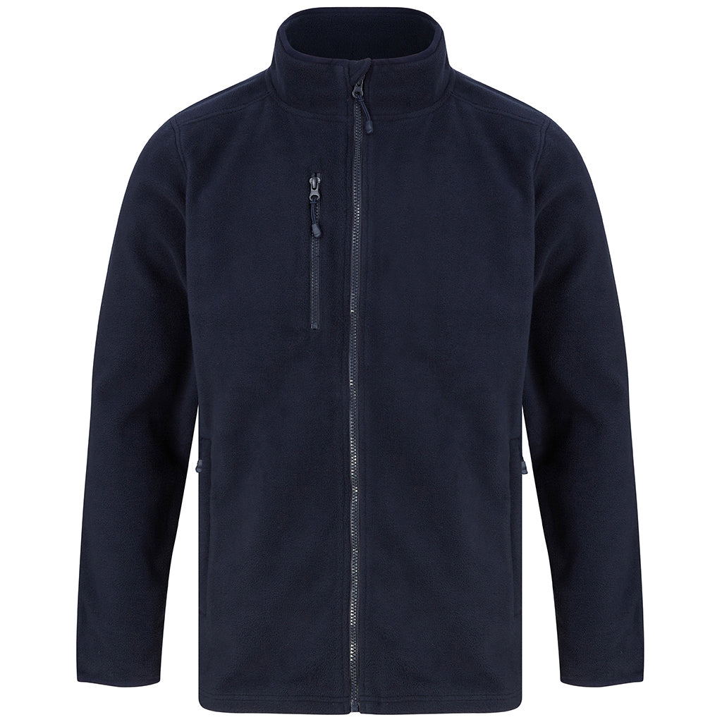 Navy - Front - Henbury Unisex Adult Recycled Polyester Fleece Jacket