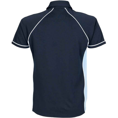 Navy-Sky Blue-White - Back - Finden & Hales Childrens-Kids Piped Performance Polo Shirt