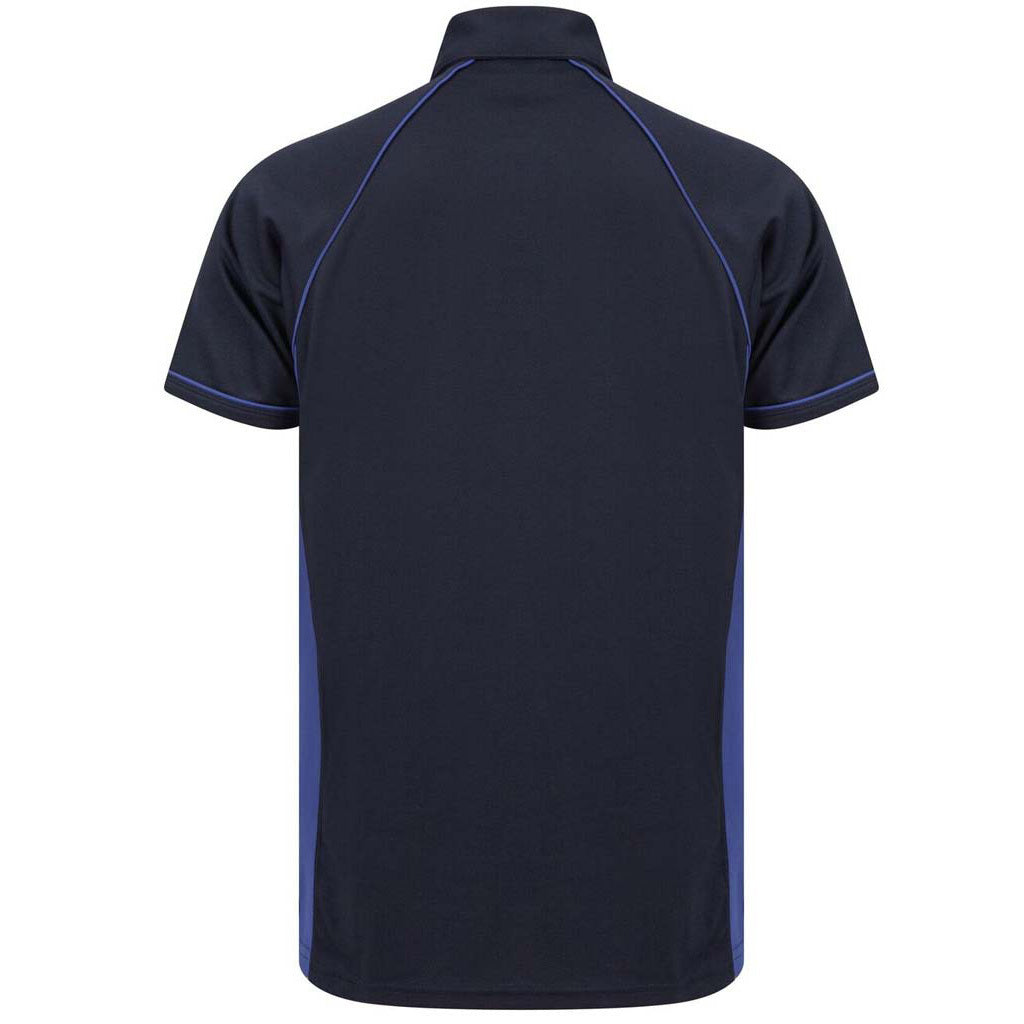 Navy-Royal Blue - Back - Finden & Hales Childrens-Kids Piped Performance Polo Shirt