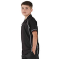 Black-White - Back - Finden & Hales Childrens-Kids Piped Performance Polo Shirt