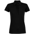 Deep Black - Front - NEOBLU Womens-Ladies Owen Piqué Polo Shirt