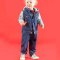 Denim Blue - Back - Larkwood Childrens-Kids Denim Hooded Jacket