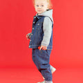 Denim Blue - Pack Shot - Larkwood Childrens-Kids Denim Hooded Jacket