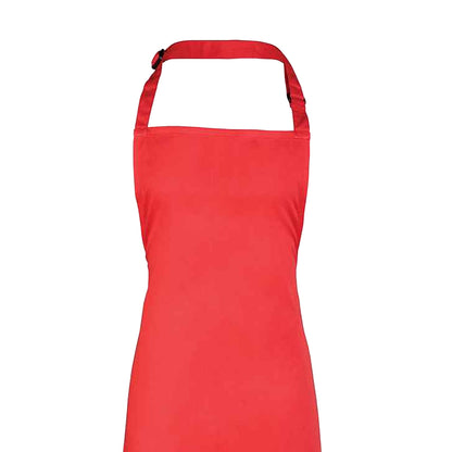 Strawberry Red - Back - Premier Unisex Adult Colours Full Apron