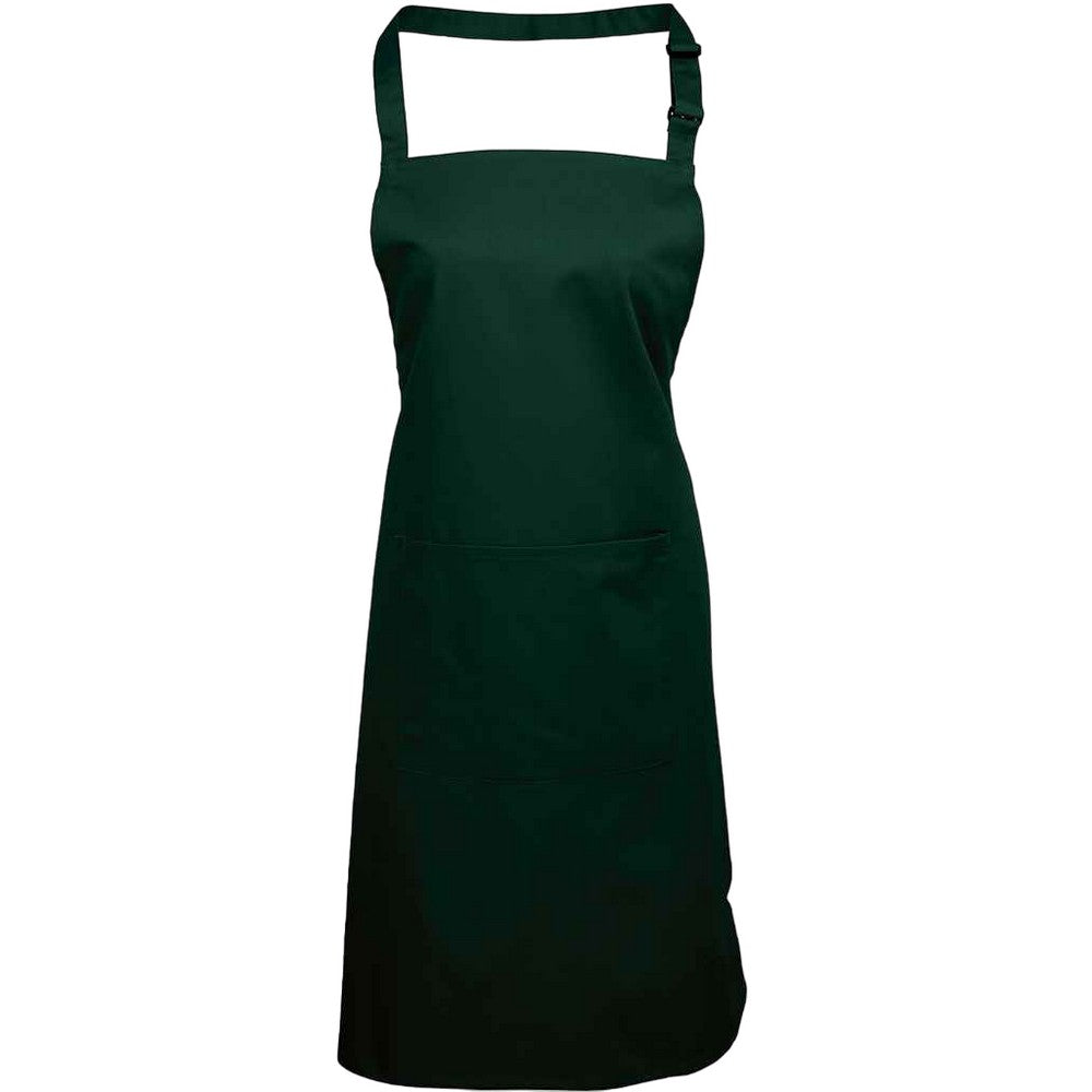 Bottle Green - Front - Premier Unisex Adult Colours Pocket Full Apron