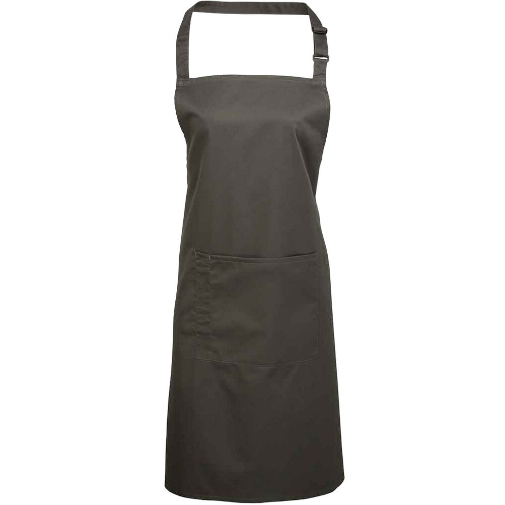 Dark Grey - Front - Premier Unisex Adult Colours Pocket Full Apron