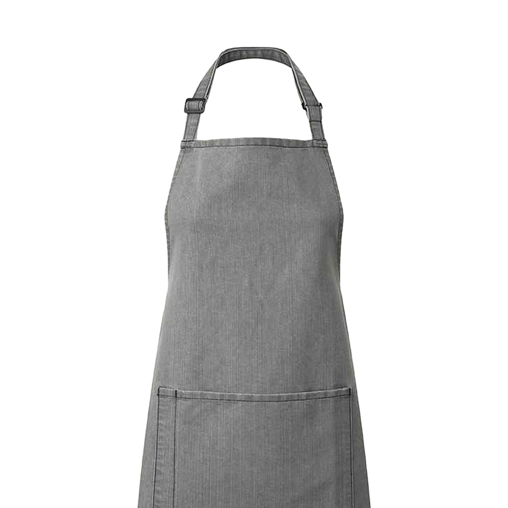 Grey Denim - Back - Premier Unisex Adult Colours Pocket Full Apron